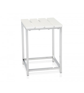 White metal bathroom stool with slats - Andrea House - Nardini Forniture