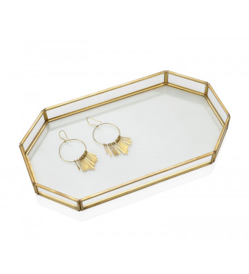 Vintage glass and antique gold tray - Andrea House - Nardini Forniture