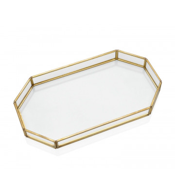 Vintage glass and antique gold tray - Andrea House - Nardini Forniture