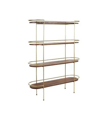 Wooden and gold metal day etagere h160cm - Pomax - Nardini Forniture