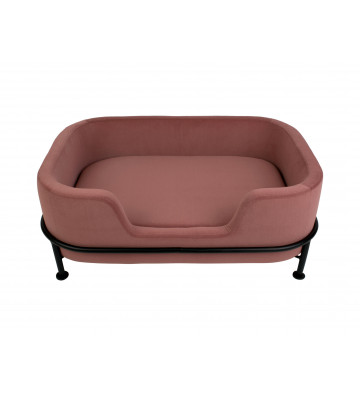 Medium sized pink leather sofa 63x42cm - Present Time - Nardini Forniture