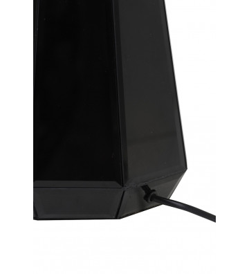 Lampada nera modello Hector. Lampada nera in metallo specchiato con diverse sfaccettature. 
Dimensioni: Ø25x38,5cm
