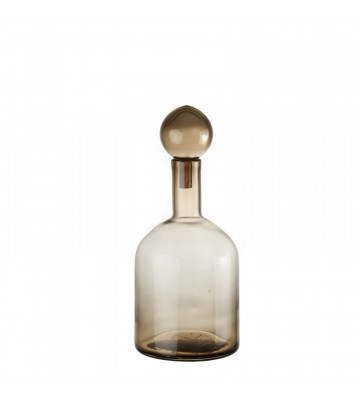 Brown glass bottle jar with cap H42cm - L'oca nera - Nardini Forniture
