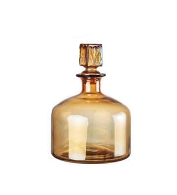 Brown glass bottle with cap H32.5cm - L'oca nera - Nardini Forniture