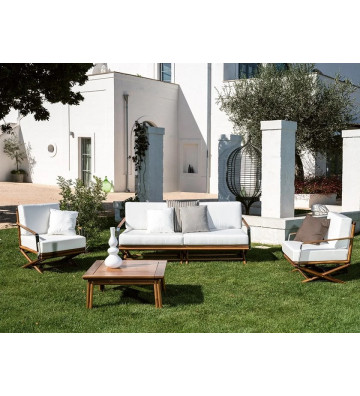 Maxim teak and steel outdoor armchair - Braid - Nardini Forniture