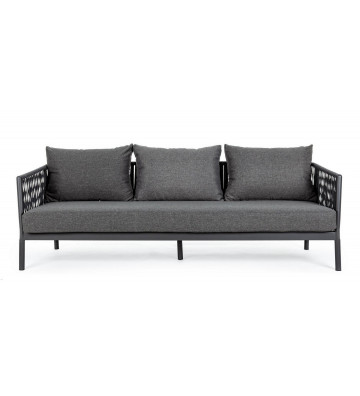 3 seater sofa for outdoor in anthracite rope