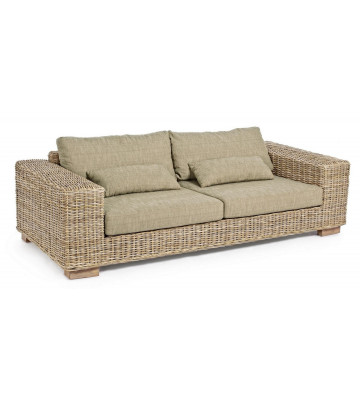 Outdoor sofa in natural fibers 4 seats with cushions - Nardini Forniture