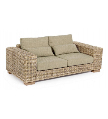 Natural fiber sofa 3 seats with cushions - Nardini Forniture