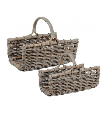Kubu wood basket 56x38xH24cm