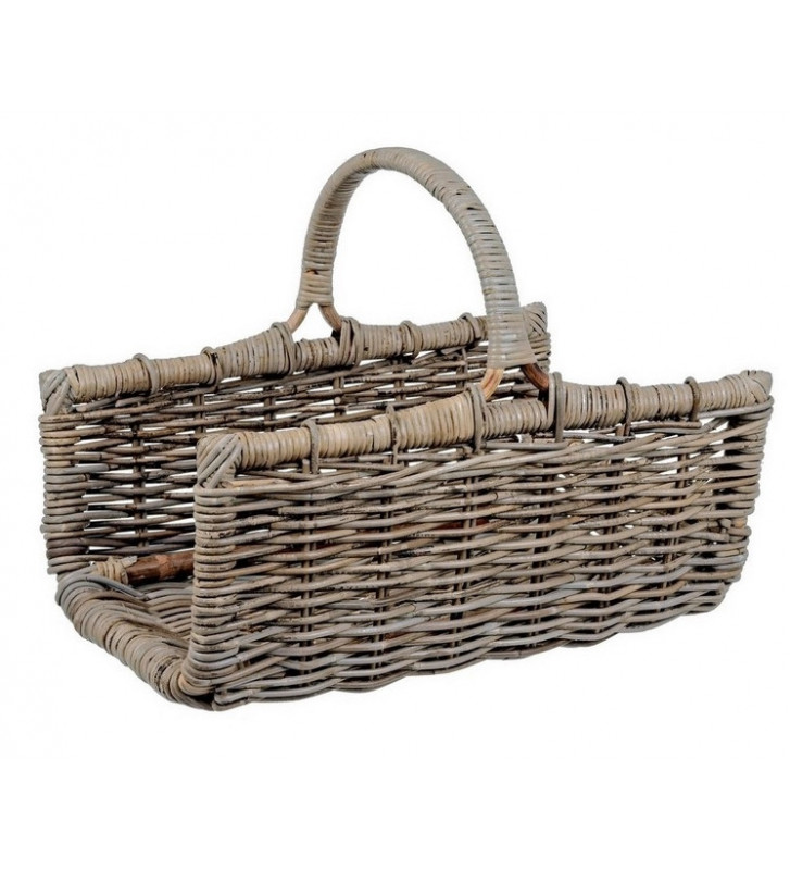 Wood basket in Kubu 56x38xH24cm - Nardini Forniture