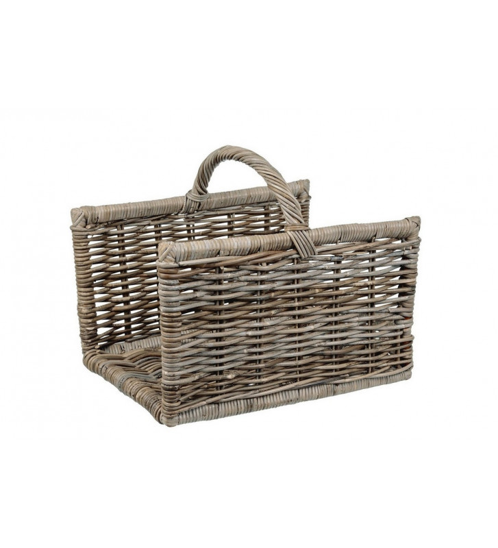 Rectangular wood basket in Kubu 54x40xh32cm - Nardini Forniture