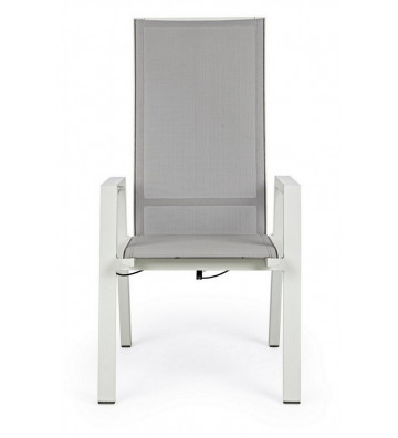 White and gray reclining outdoor chair