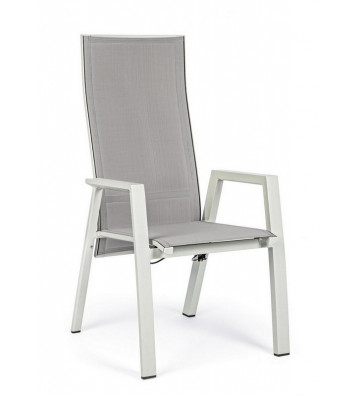 White and grey reclining outdoor chair - Nardini Forniture