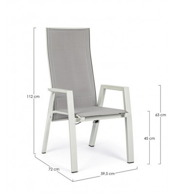 White and grey reclining outdoor chair - Nardini Forniture