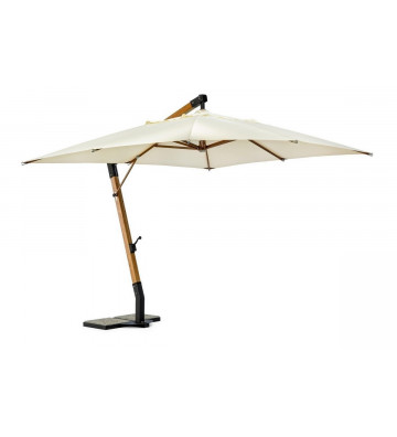 Ecru rectangular umbrella with wooden arm 3x4mt