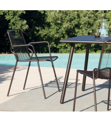 Roma brown outdoor dining chair