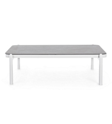 Outdoor smoking table in gray aluminum 120x75xH36cm