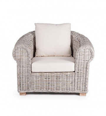 Outdoor set 3P sofa + 2 light rattan armchairs - Nardini Forniture