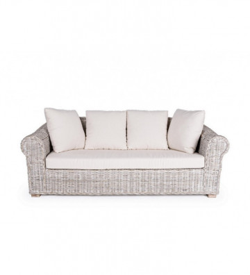 Outdoor set 3P sofa + 2 light rattan armchairs