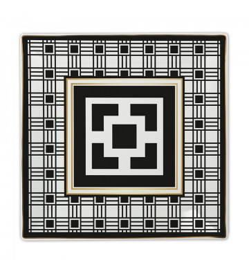 Empty square white and black fantasy 21,5cm - Baci Milano - Nardini Forniture