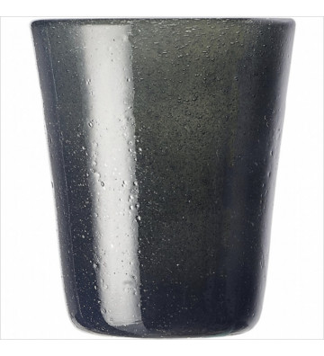 Black Glass Magma Water Glass 260ml - Nardini Forniture