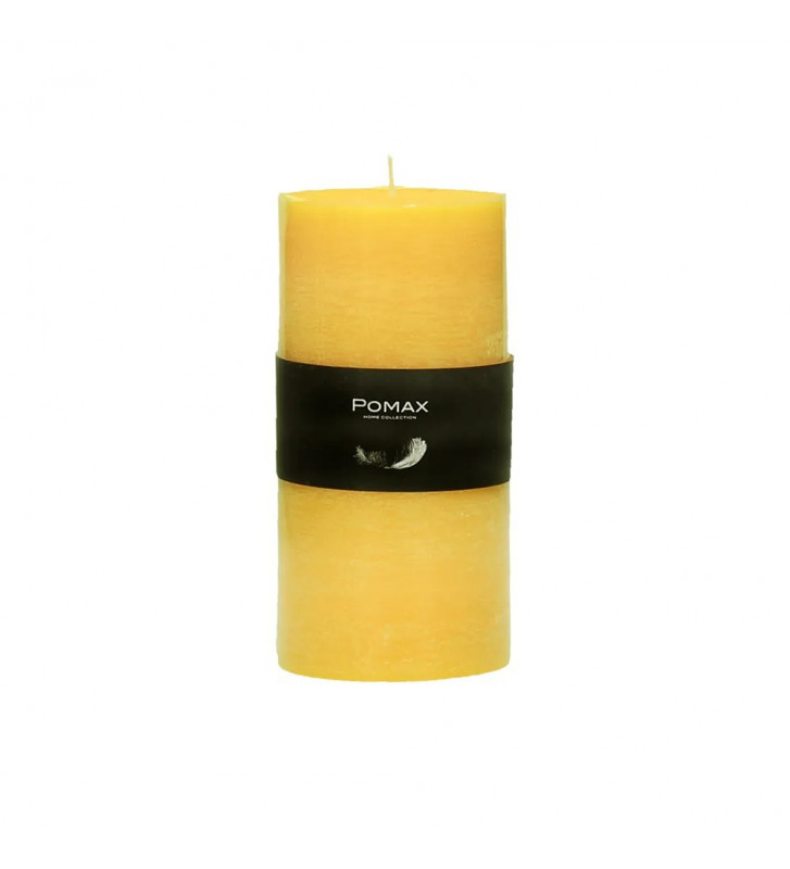 Candela giallo ø7xh14 cm disponibile in diversi colori realizzata in paraffina. 
candela pomax