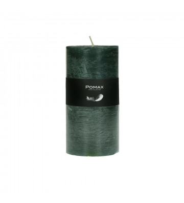 Candela verde scuro ø7xh14 cm disponibile in diversi colori realizzata in paraffina. 
candela pomax