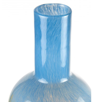 Glass vase fume blue and yellow H34cm - L'oca nera - Nardini Forniture