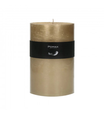 CANDELA Gold Ø10XH15 CM DISPONIBLE IN DIVERSIBLE COLOURS REALIZED IN PARAFFINE. golden pomax candle.
gold candle Ø10XH15cm.