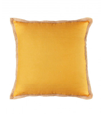 Square pillow in yellow linen 50x50cm - L'oca nera - Nardini Forniture