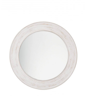 Round mirror in white wood Ø90cm - L'oca nera - Nardini Forniture