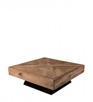 Square smoke table in curled wood 100cm - L'oca nera - Nardini Forniture