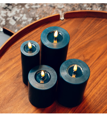 Blue wax candles with...