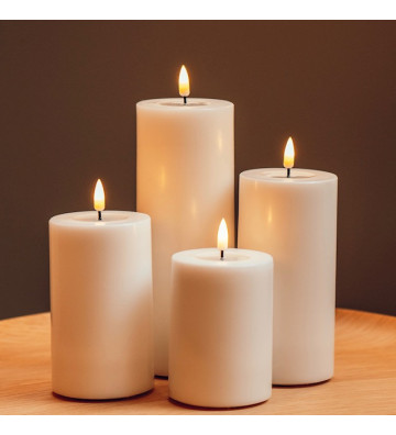 ivory wax candles with artificial flame / + size - Nardini Forniture