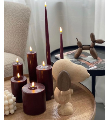 Bordeaux wax candles with artificial flame / + size - Nardini Forniture