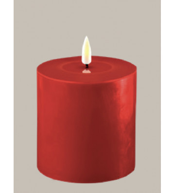 Red wax candles with artificial flame / + size
