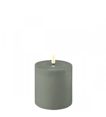 Sage green wax candles with artificial flame / + size