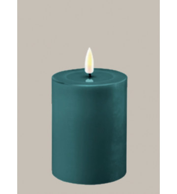 Teal wax candles with artificial flame / + dimensions