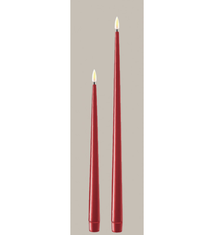 Set 2 candles red artificial flame / + size - Nardini Forniture