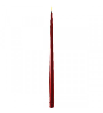 Set of 2 burgundy artificial flame candles / + sizes