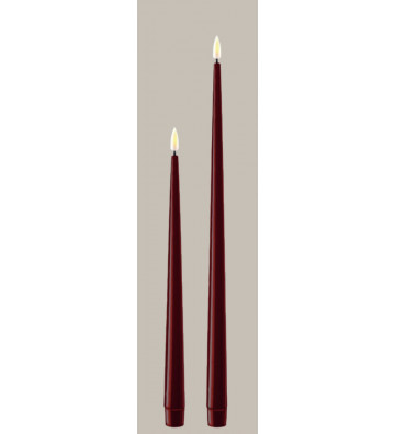Set 2 candles burgundy artificial flame / + size - Nardini Forniture