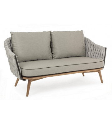 Sofa 2 outdoor seats in grey rope - Nardini Forniture