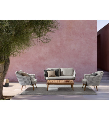 Sofa 2 outdoor seats in grey rope - Nardini Forniture