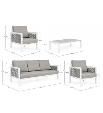 Set salotto da esterno 2 poltrone + divano + tavolo da fumo - Nardini Forniture