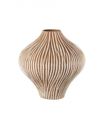 Beige round vase and ivory H35cm - L'oca nera - Nardini Forniture
