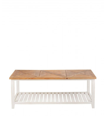 White and natural wood smoke table h45cm - L'oca nera - Nardini Forniture