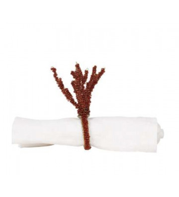Red coral napkin alloy in beads - Cote table - Nardini Forniture