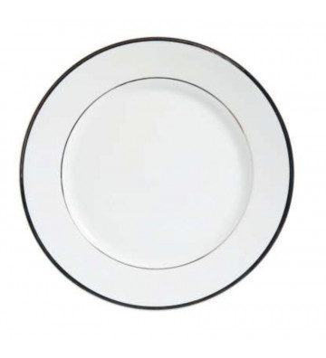 Flat plate Ginger in white porcelain and silver Ø27cm - Cote Table - Nardini Forniture
