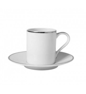 Coffee cup with saucer Ginger white and silver 10cl - Cote table - Nardini Forniture