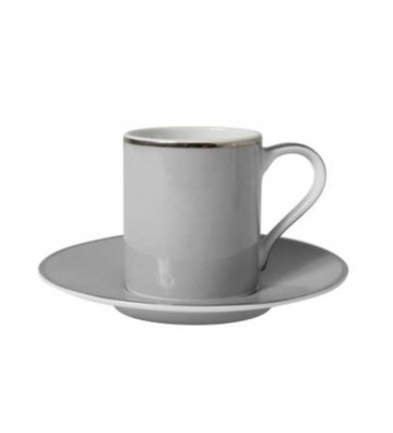 Coffee cup with gray and silver Ginger saucer 10cl - Cote table - Nardini Forniture